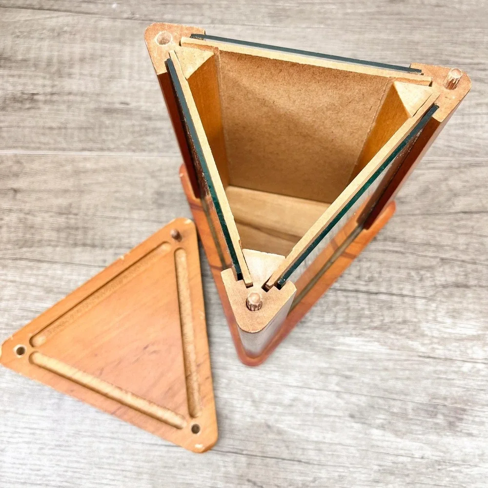 Midcentury Modern Walnut Triangle‎ Photo Stand